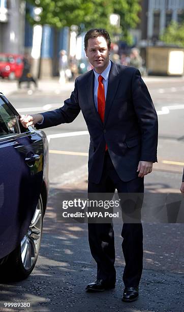 Nick Clegg, the Deputy Prime Minister, arrives to deliver a speech setting out the Government's plans for political reform at the City and Islington...