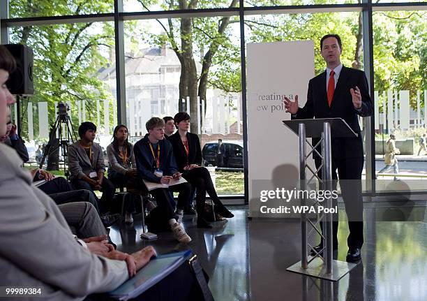 Nick Clegg, the Deputy Prime Minister, delivers a speech setting out the Government's plans for political reform at the City and Islington College on...