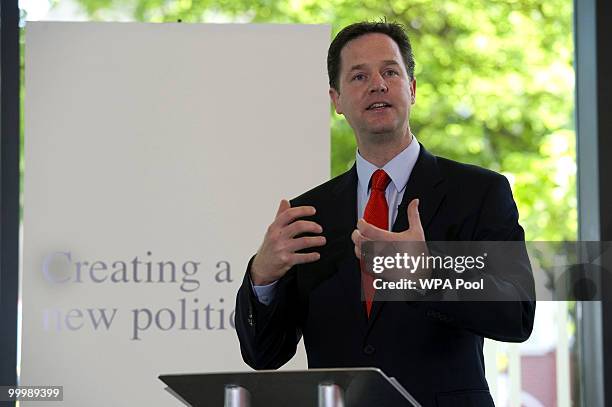 Nick Clegg, the Deputy Prime Minister, delivers a speech setting out the Government's plans for political reform at the City and Islington College on...