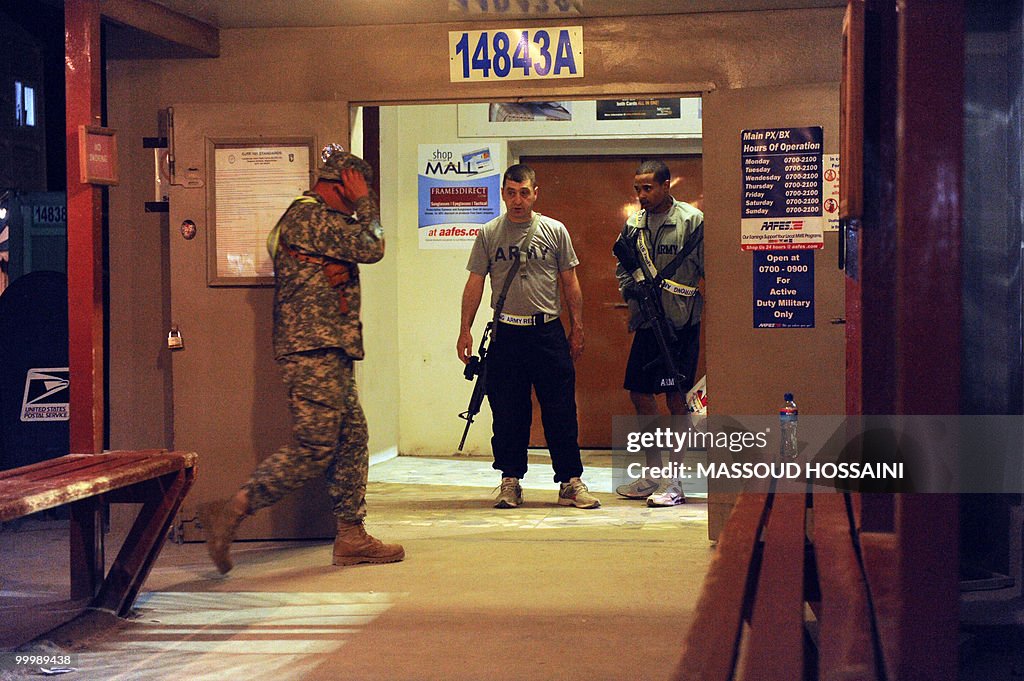 US army soldiers are pictured in their b