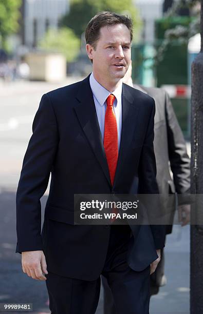 Nick Clegg, the Deputy Prime Minister, arrives to deliver a speech setting out the Government's plans for political reform at the City and Islington...