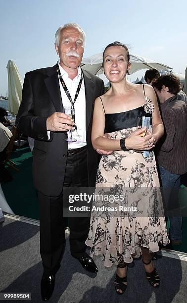 Ivan Pozdniakov and art director Korinna Danielou attend the Russian Pavillion Cocktail Party during the 63rd Annual Cannes Film Festival on May 19,...