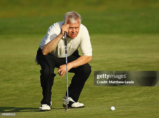 Simon Wood of Hythe Imperial lines up a putt on the 17th green during the Glenmuir PGA Professional Championship Regional Qualifier at the...