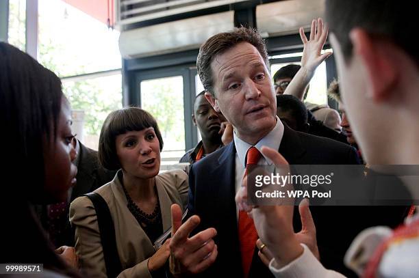 Nick Clegg, the Deputy Prime Minister, arrives to deliver a speech setting out the Government's plans for political reform at the City and Islington...