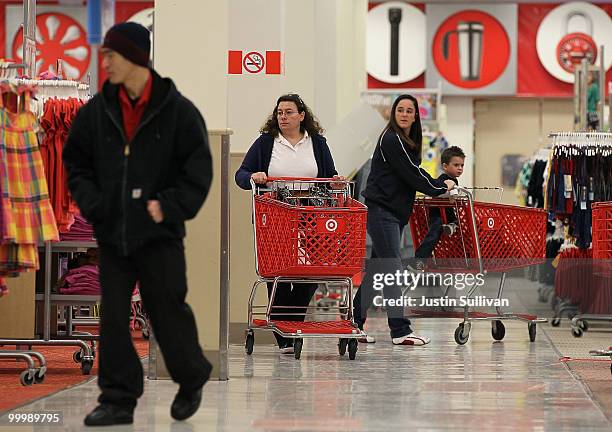 Target customers shop for clothing at a Target store May 19, 2010 in Daly City, California. Target reported first quarter earnings up 29 percent to...