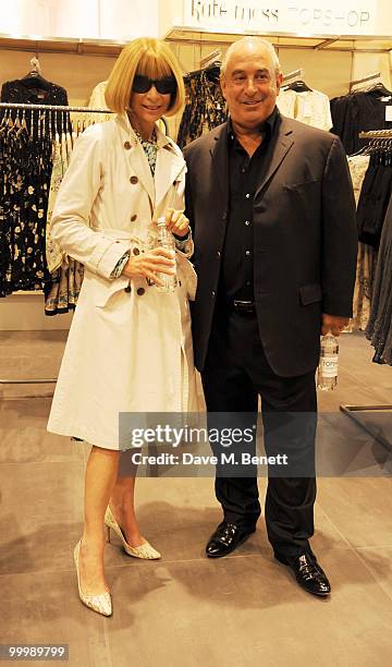 Anna Wintour and Sir Philip Green attend the launch party for the opening of TopShop's Knightsbridge store on May 19, 2010 in London, England.