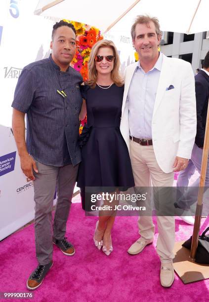 Jason Chef Fullilove, event co-chairs and master chef sponsors Joy Davis and Roger Davis attend American Cancer Society's California Spirit 33...