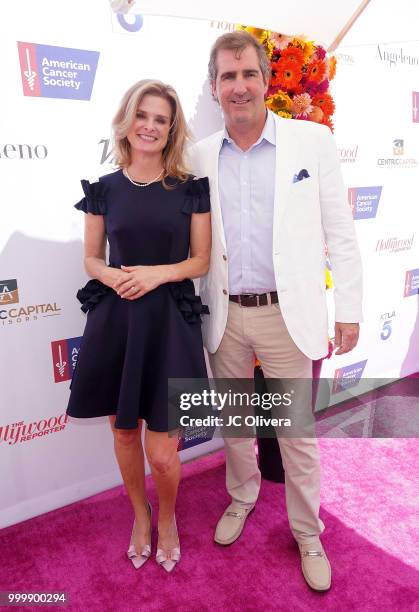 Roger Davis and Joy Davis attend American Cancer Society's California Spirit 33 Gourmet Garden Party at Sony Pictures Studios on July 15, 2018 in...