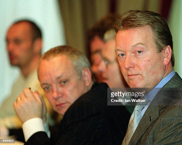 Frank Maloney and Frank Warren during a press conference at the Sheraton Park Towers Hotel in Knightsbridge, London to promote the up and coming...