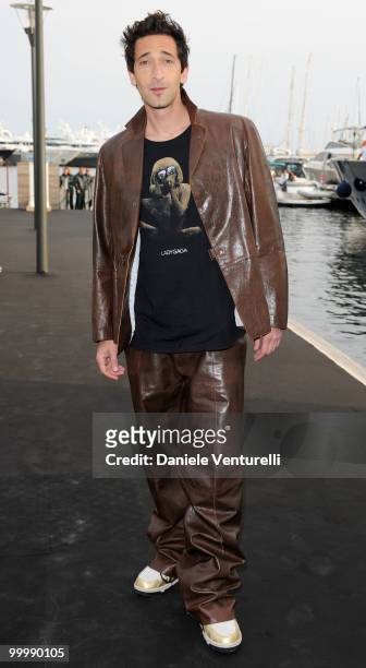 Actor Adrien Brody attends the Fair Game Cocktail Party hosted by Giorgio Armani held aboard his boat 'Main' during the 63rd Annual International...
