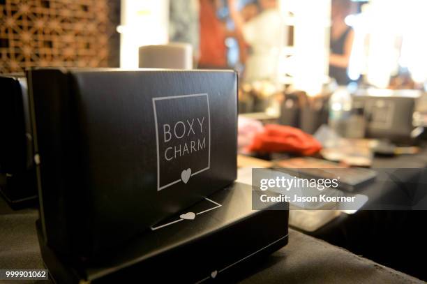 Model prepares backstage for Fashion Palette Miami Australian Swim Show SS19 at The Setai Miami Beach on July 15, 2018 in Miami Beach, Florida.