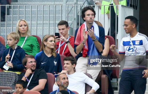 Antoine Arnault and his wife Natalia Vodianova during the 2018 FIFA World Cup Russia Final match between France and Croatia at Luzhniki Stadium on...