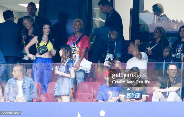 Singer Era Istrefi, Jaden Smith, Will Smith during the 2018 FIFA World Cup Russia Final match between France and Croatia at Luzhniki Stadium on July...