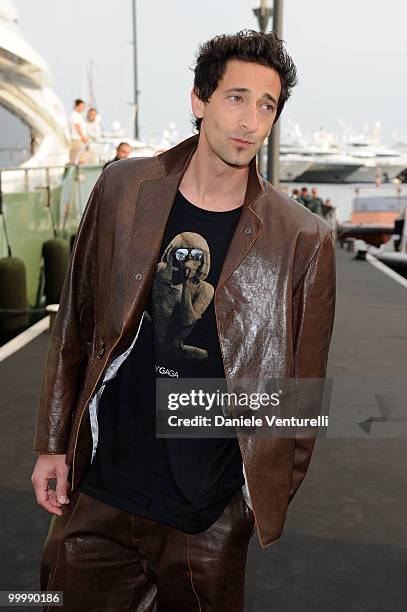 Actor Adrien Brody attends the Fair Game Cocktail Party hosted by Giorgio Armani held aboard his boat 'Main' during the 63rd Annual International...