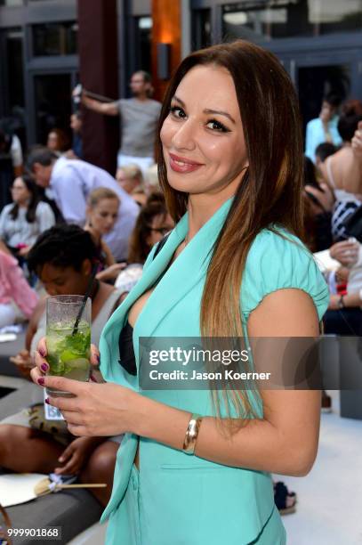 Guest attends Fashion Palette Miami Australian Swim Show SS19 at The Setai Miami Beach on July 15, 2018 in Miami Beach, Florida.