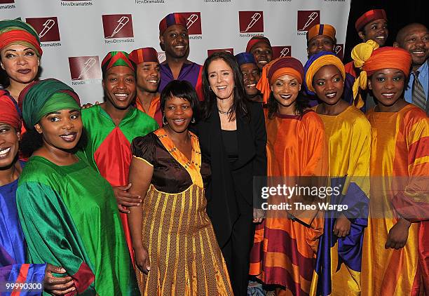 Julie Taymor and the cast of"The Lion King" attend the 61st Annual New Dramatist's Benefit Luncheon at the Marriot Marquis on May 18, 2010 in New...