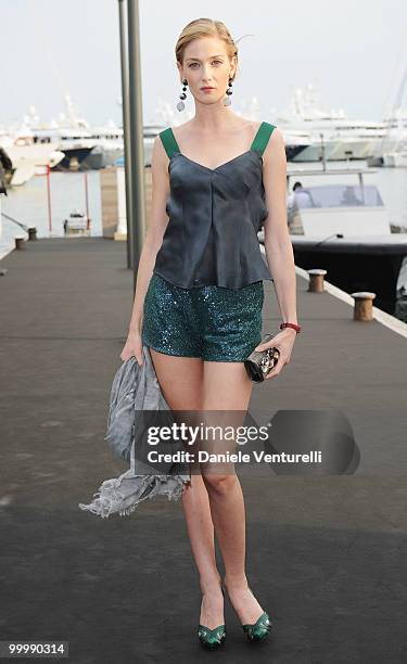 Eva Riccobono attends the Fair Game Cocktail Party hosted by Giorgio Armani held aboard his boat 'Main' during the 63rd Annual International Cannes...