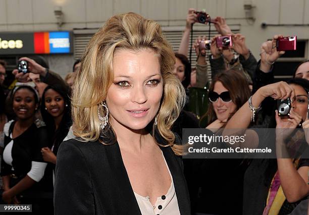 Kate Moss attends the launch party for the opening of TopShop's Knightsbridge store on May 19, 2010 in London, England.