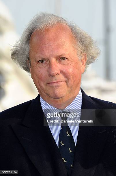 Vanity Fair editor Graydon Carter attends the Fair Game Cocktail Party hosted by Giorgio Armani held aboard his boat 'Main' during the 63rd Annual...