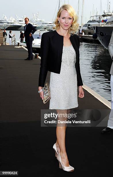 Actress Naomi Watts attends the Fair Game Cocktail Party hosted by Giorgio Armani held aboard his boat 'Main' during the 63rd Annual International...