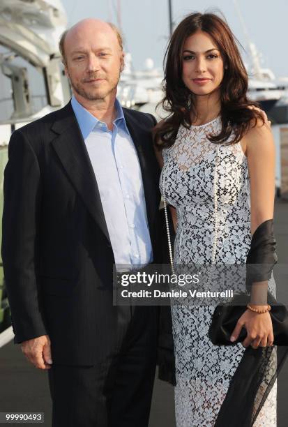 Director Paul Haggis and Moran Atias attend the Fair Game Cocktail Party hosted by Giorgio Armani held aboard his boat 'Main' during the 63rd Annual...