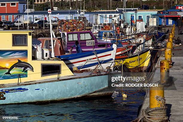 General view of the Kalk bay harbour with its fishing boats is pictured on May 19, 2010 in Kalk Bay on the outskirt of Cape Town, South Africa. South...