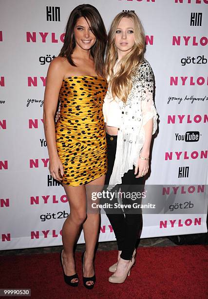 Ashley Greene and Portia Doubleday attends Nylon Magazine's Young Hollywood Party at Tropicana Bar at The Hollywood Rooselvelt Hotel on May 12, 2010...
