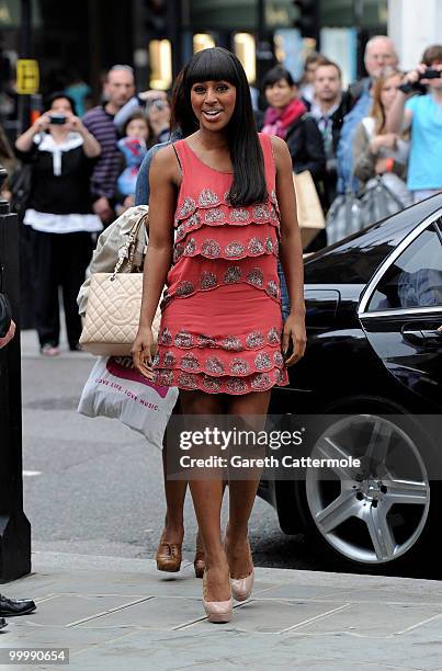 Alexandra Burke attends the launch party for the opening of TopShop's Knightsbridge store on May 19, 2010 in London, England.