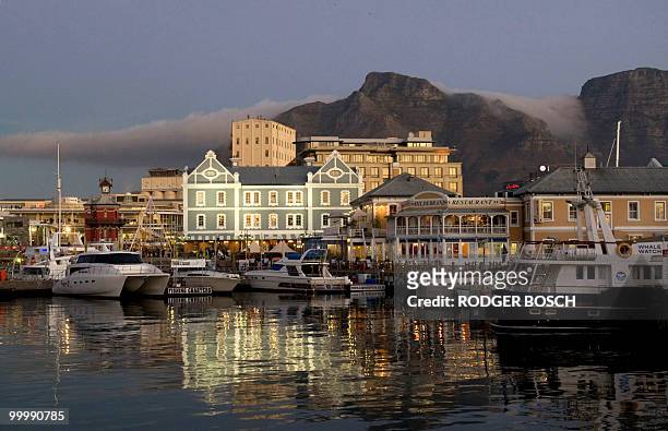 The Victoria and Alfred Waterfront, in Cape Town Harbour, with Devil,s Peak, and part of Table Mountain, are pictured in the background, on May...