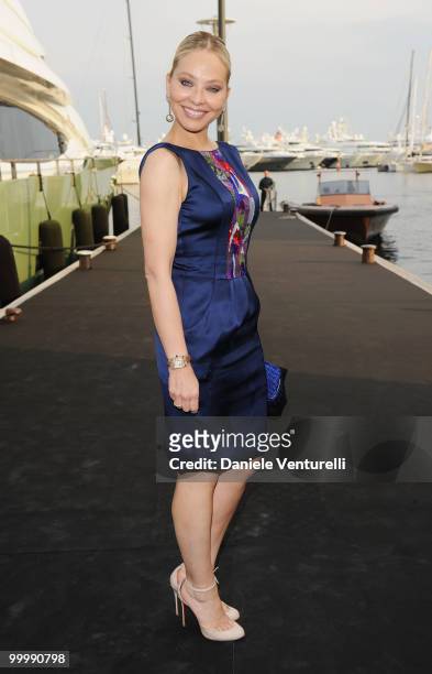 Ornella Muti attends the Fair Game Cocktail Party hosted by Giorgio Armani held aboard his boat 'Main' during the 63rd Annual International Cannes...