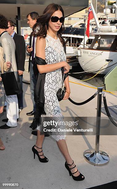 Moran Atias attends the Fair Game Cocktail Party hosted by Giorgio Armani held aboard his boat 'Main' during the 63rd Annual International Cannes...