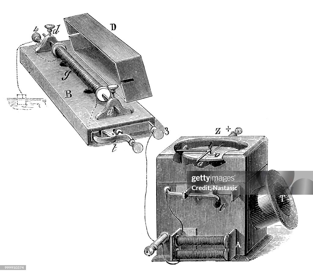 Gravieren ersten Telefon von 1860 Von Reis