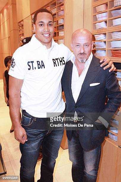 Travis Beckum and Domenico Vacca attend the launch of Domenico Vacca Denim at Domenico Vacca on May 18, 2010 in New York City.