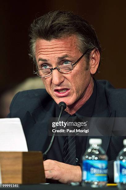 Actor Sean Penn attends the Senate Foreign Relations Committee hearing on "After the Earthquake: Empowering Haiti to Rebuild Better" at Senate...