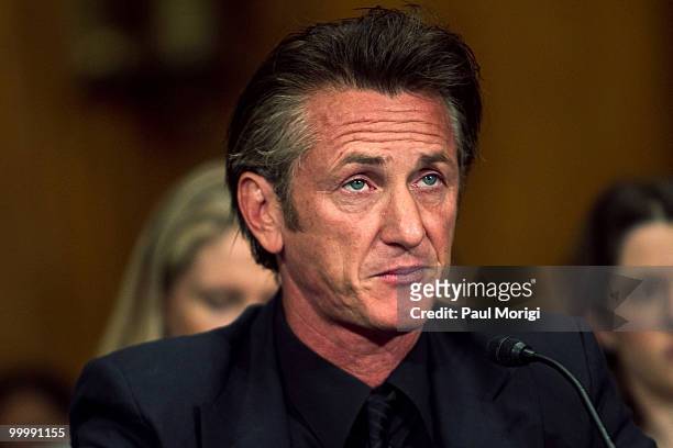 Actor Sean Penn attends the Senate Foreign Relations Committee hearing on "After the Earthquake: Empowering Haiti to Rebuild Better" at Senate...