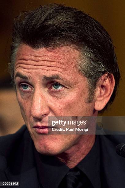 Actor Sean Penn attends the Senate Foreign Relations Committee hearing on "After the Earthquake: Empowering Haiti to Rebuild Better" at Senate...