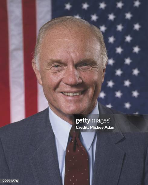 Senator John Glenn poses for a portrait in 1984 at City Hall in Tallahassee, Florida.