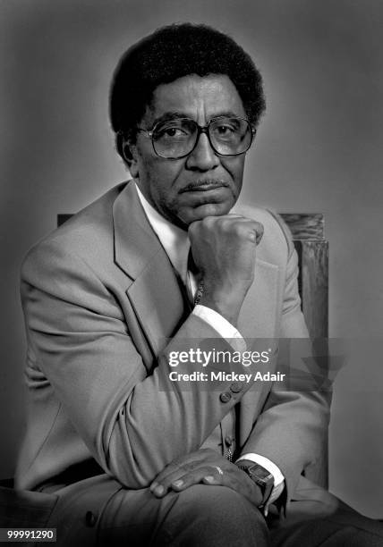 Civil rights activist Joseph Lowery poses for a portrait at the funeral for the Rev. C.K. Steele, Sr. At Bethel Missionary Baptist Church in 1980 in...