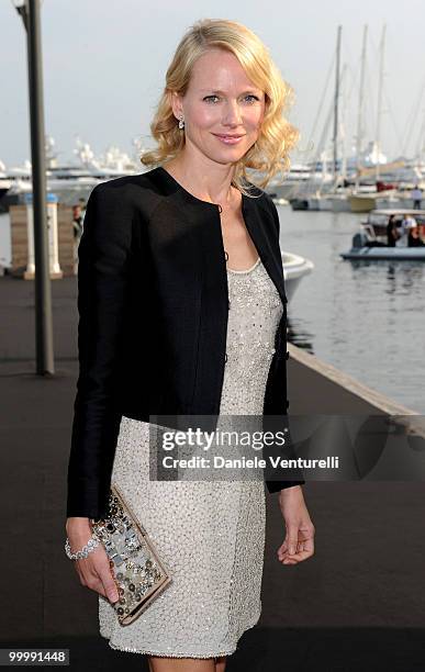 Actress Naomi Watts attends the Fair Game Cocktail Party hosted by Giorgio Armani held aboard his boat 'Main' during the 63rd Annual International...