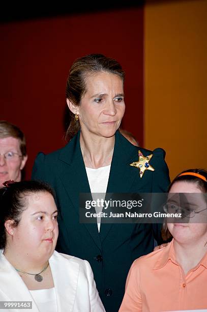 Princess Elena of Spain attends International Arts Awards for people with downs syndrome at Centro Cultural El Aguila on May 19, 2010 in Madrid,...