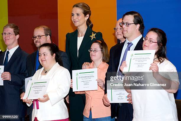 Princess Elena of Spain attends International Arts Awards for people with downs syndrome at Centro Cultural El Aguila on May 19, 2010 in Madrid,...