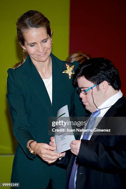 Princess Elena of Spain attends International Arts Awards for people with downs syndrome at Centro Cultural El Aguila on May 19, 2010 in Madrid,...