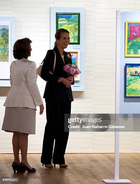 Princess Elena of Spain attends International Arts Awards for people with downs syndrome at Centro Cultural El Aguila on May 19, 2010 in Madrid,...