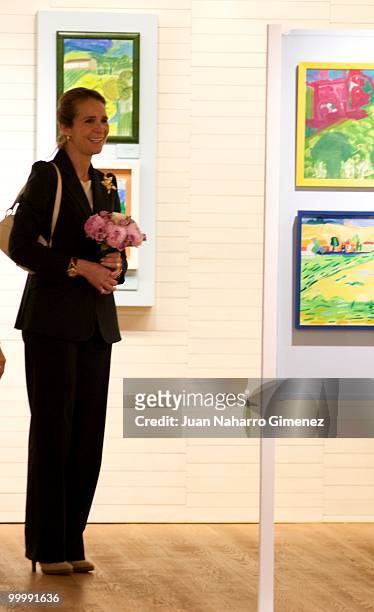 Princess Elena of Spain attends International Arts Awards for people with downs syndrome at Centro Cultural El Aguila on May 19, 2010 in Madrid,...