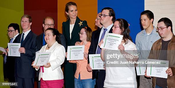 Princess Elena of Spain attends International Arts Awards for people with downs syndrome at Centro Cultural El Aguila on May 19, 2010 in Madrid,...