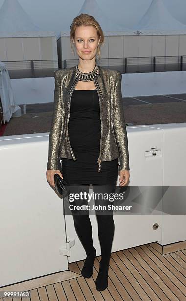 Model Helena Houdova attends the "Art of Elysium Paradis Dinner and Party" at Michael Saylor's Yacht, Slip S05 during the 63rd Annual Cannes Film...