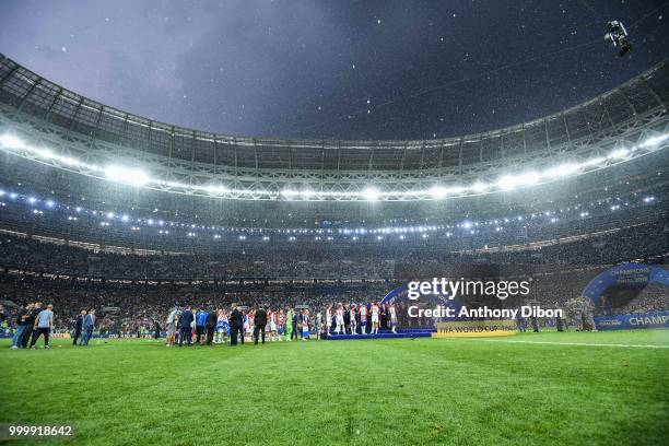 General view during the World Cup Final match between France and Croatia at Luzhniki Stadium on July 15, 2018 in Moscow, Russia.