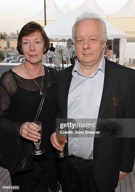 Director Jim Sheridan and Fran Sheridan attend the "Art of Elysium Paradis Dinner and Party" at Michael Saylor's Yacht, Slip S05 during the 63rd...
