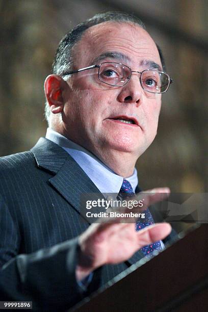 Clarence Cazalot, president and chief executive officer of Marathon Oil Corporation, speaks during an Executives' Club of Chicago luncheon in...