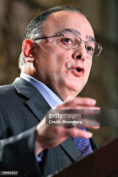 Clarence Cazalot, president and chief executive officer of Marathon Oil Corporation, speaks during an Executives' Club of Chicago luncheon in...